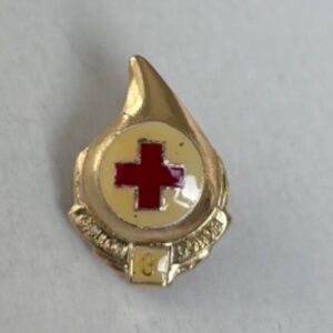 American Red Cross Old Style Pin 3 Gallon Blood Donor Gold Enamel Vintage